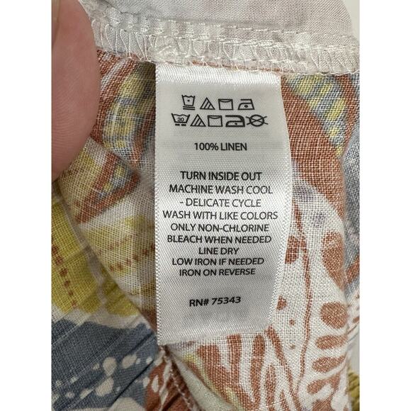 C&C California Womens 100% Linen Pull On Cropped Wide Leg Pants Size XL - Picture 5 of 6